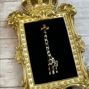 Vintage Carolee Gold and Black Giraffe Brooch